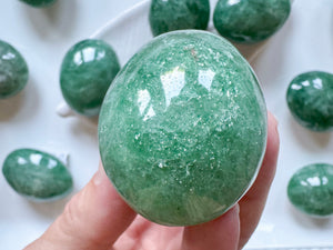 Green Strawberry Quartz Palm Stone