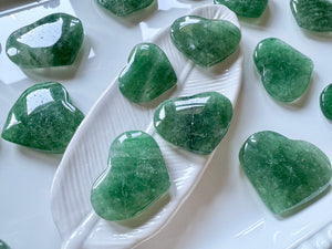 Green Strawberry Quartz Heart