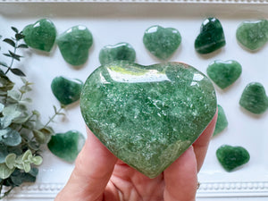 Green Strawberry Quartz Heart