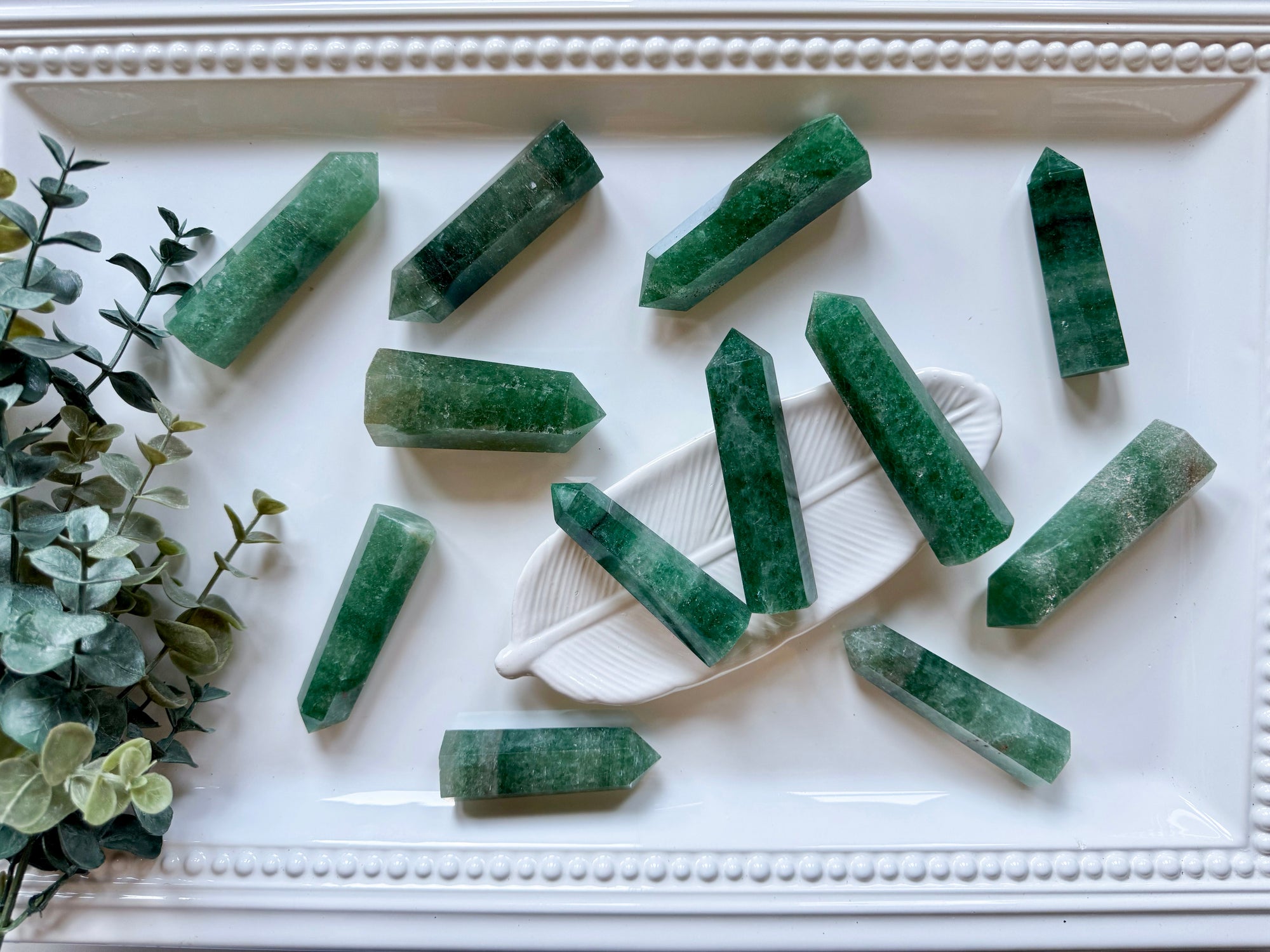 Green Strawberry Quartz Point