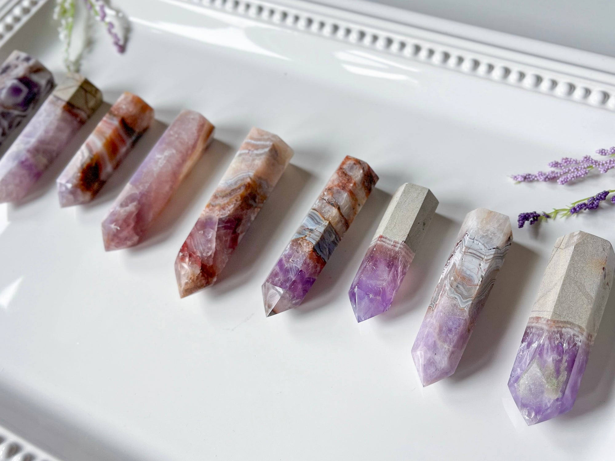 Amethyst & Agate Polished Tower