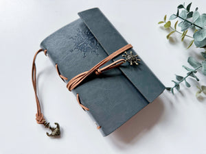 Compass Leather Journal - Gray