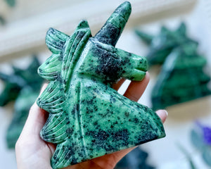 Ruby in Zoisite Unicorn Carving