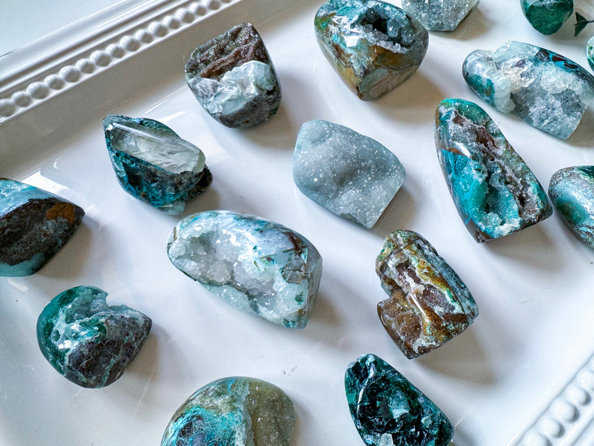 Chrysocolla with Druzy Quartz Free Form || Peru