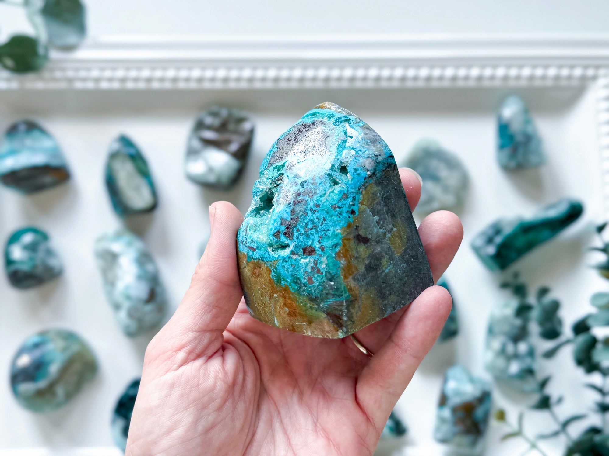 Chrysocolla with Druzy Quartz Free Form || Peru