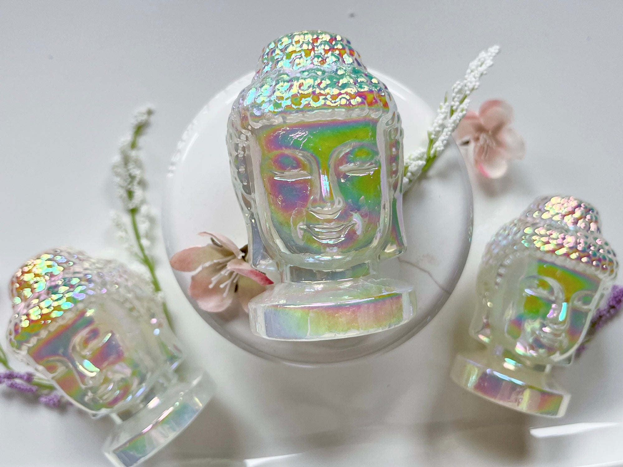 Aura Quartz Buddha Head