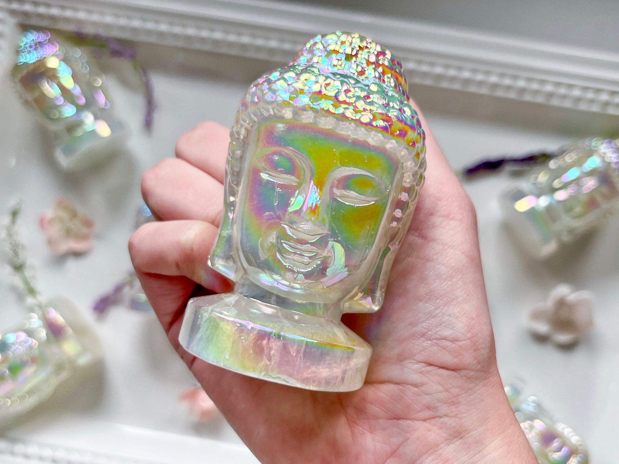Aura Quartz Buddha Head