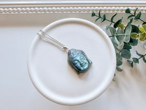 Labradorite Buddha Pendant Necklace