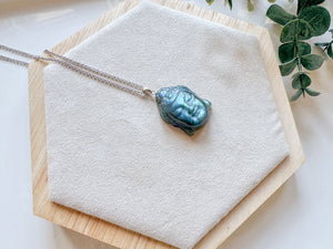 Labradorite Buddha Pendant Necklace