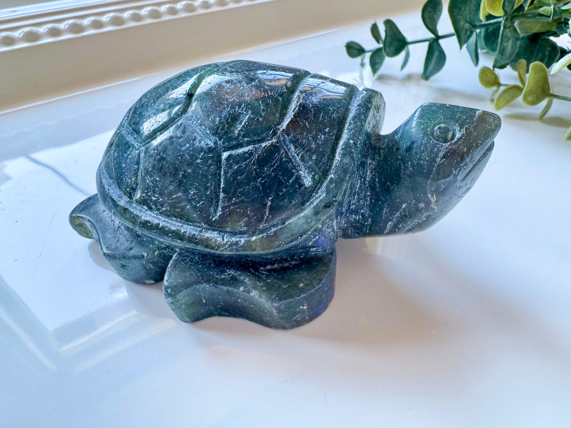 Labradorite Turtle Carving