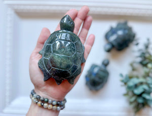 Labradorite Turtle Carving