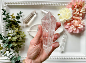 Lemurian Quartz Double Terminated Vogel Wand