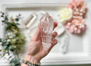 Lemurian Quartz Double Terminated Vogel Wand