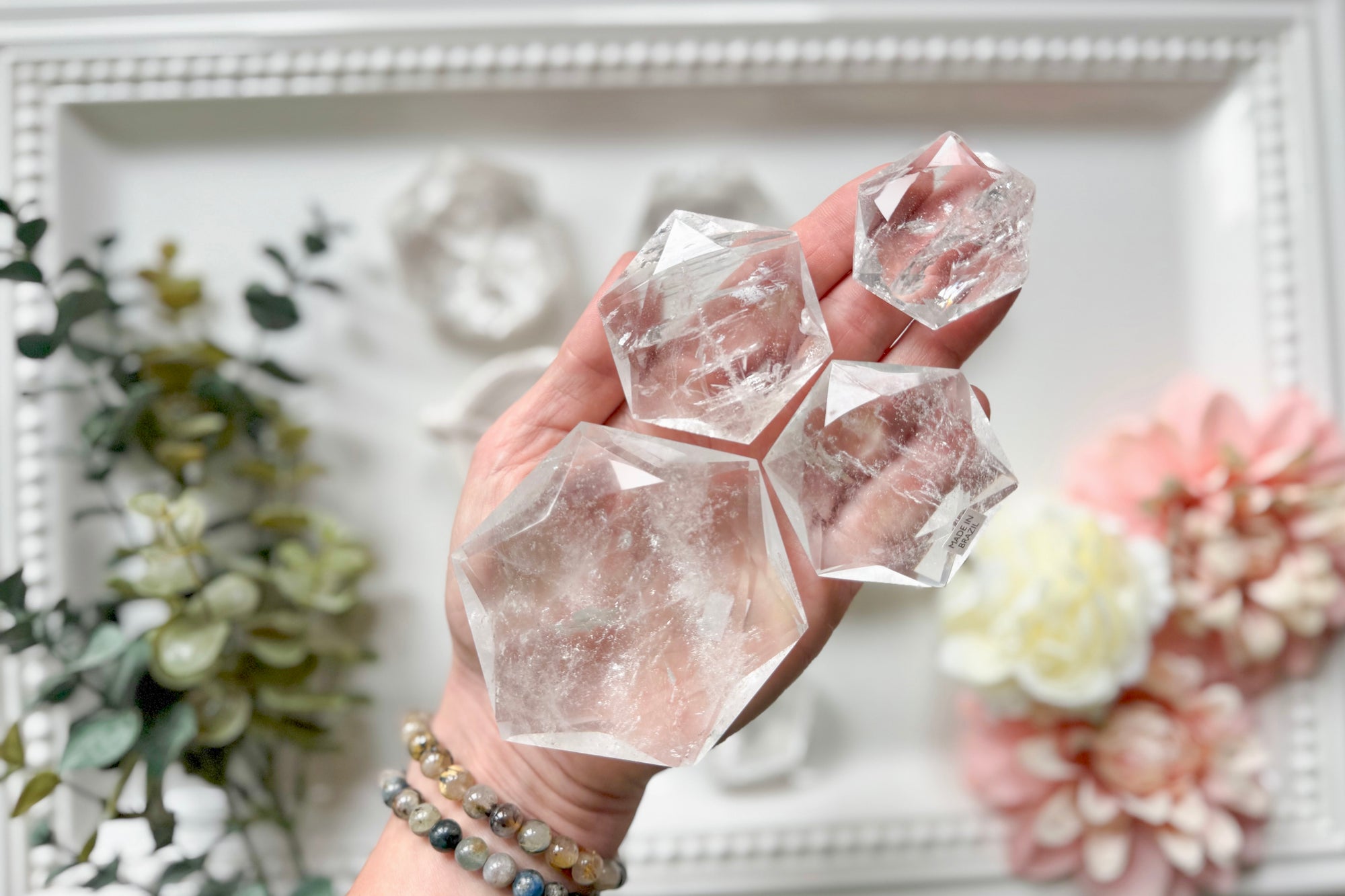 Lemurian Quartz Metatron Star Carving