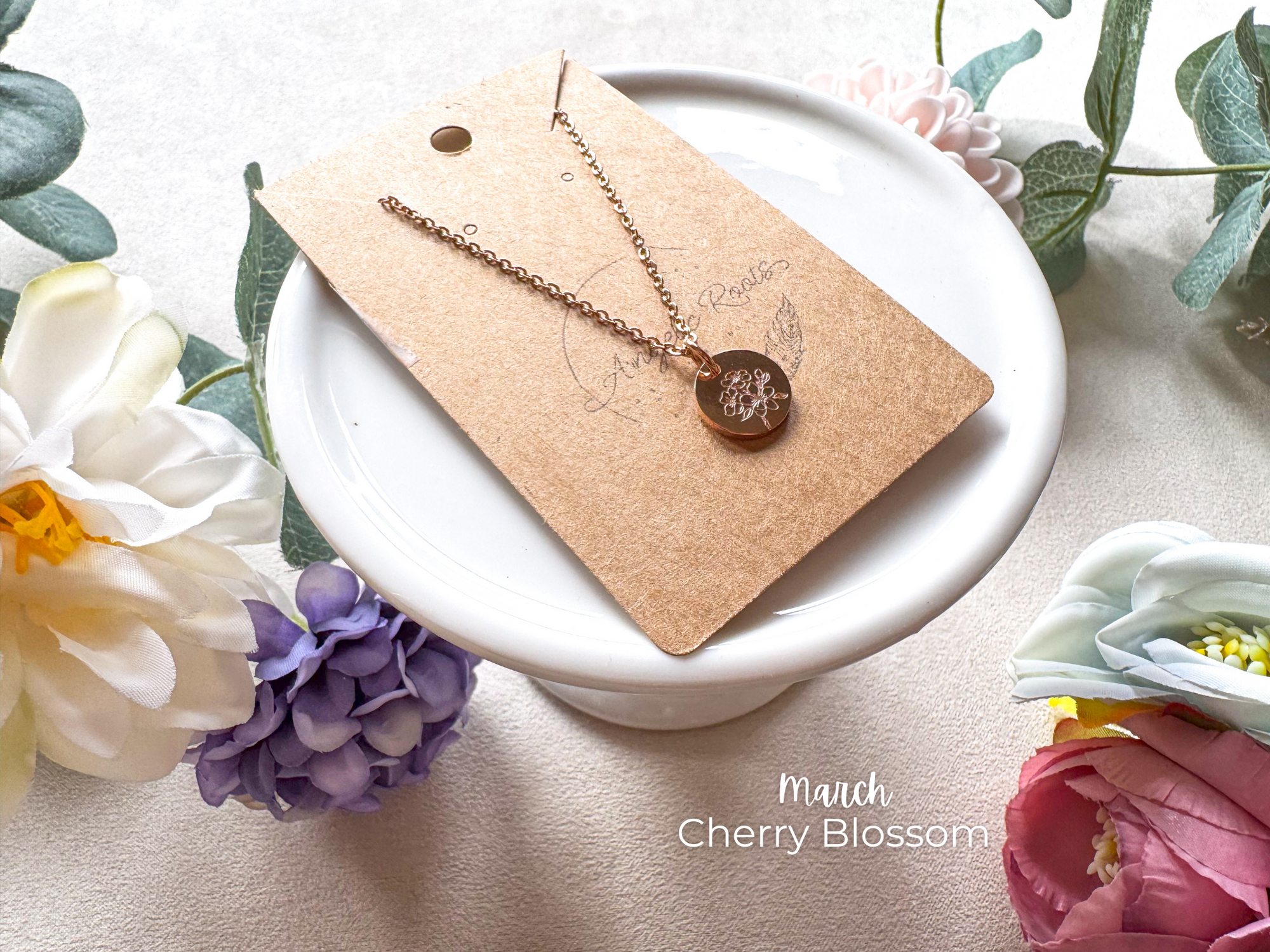 March Cherry Blossom Necklace