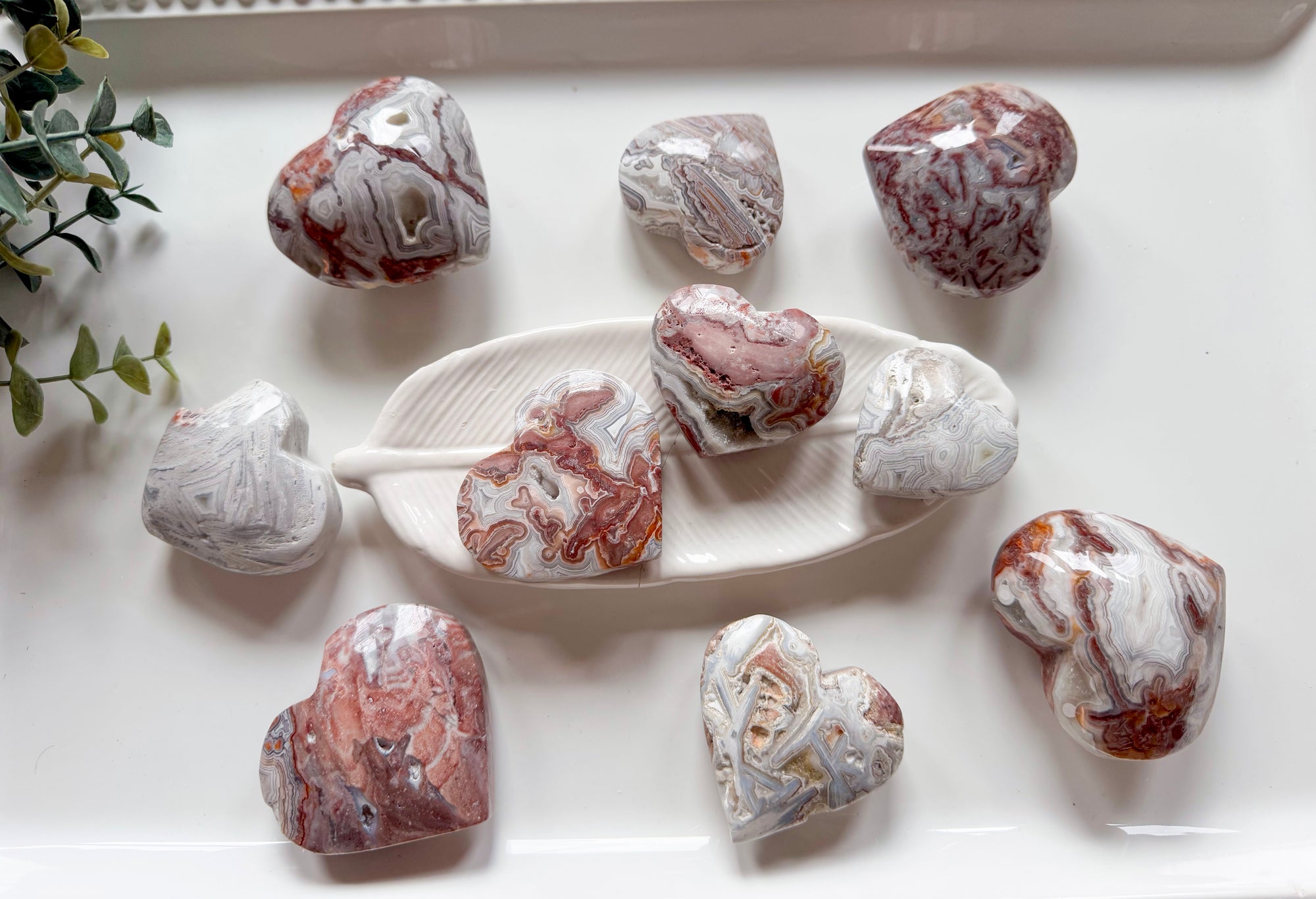 Mexican Crazy Lace Agate Heart