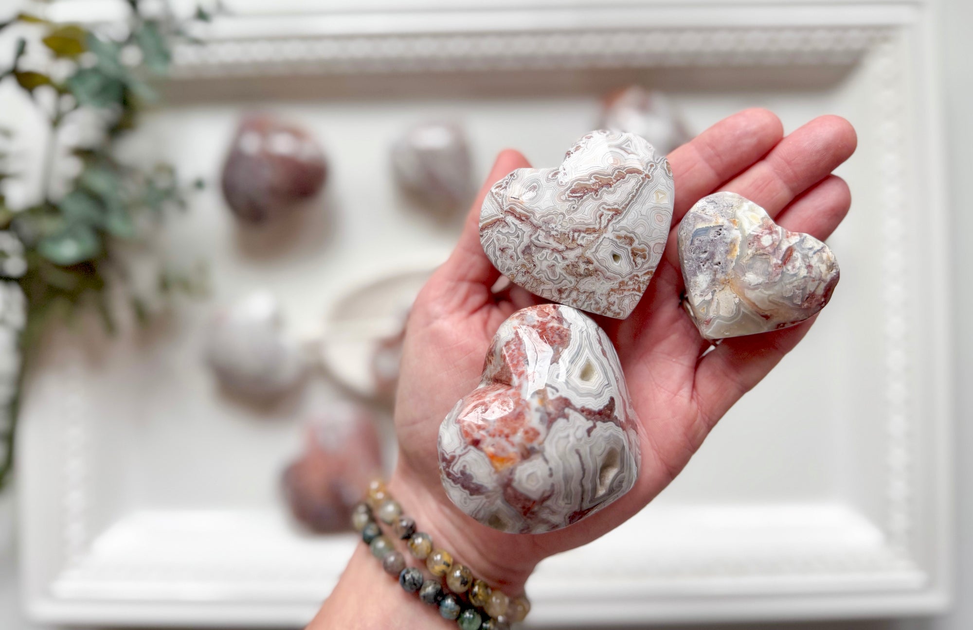 Mexican Crazy Lace Agate Heart