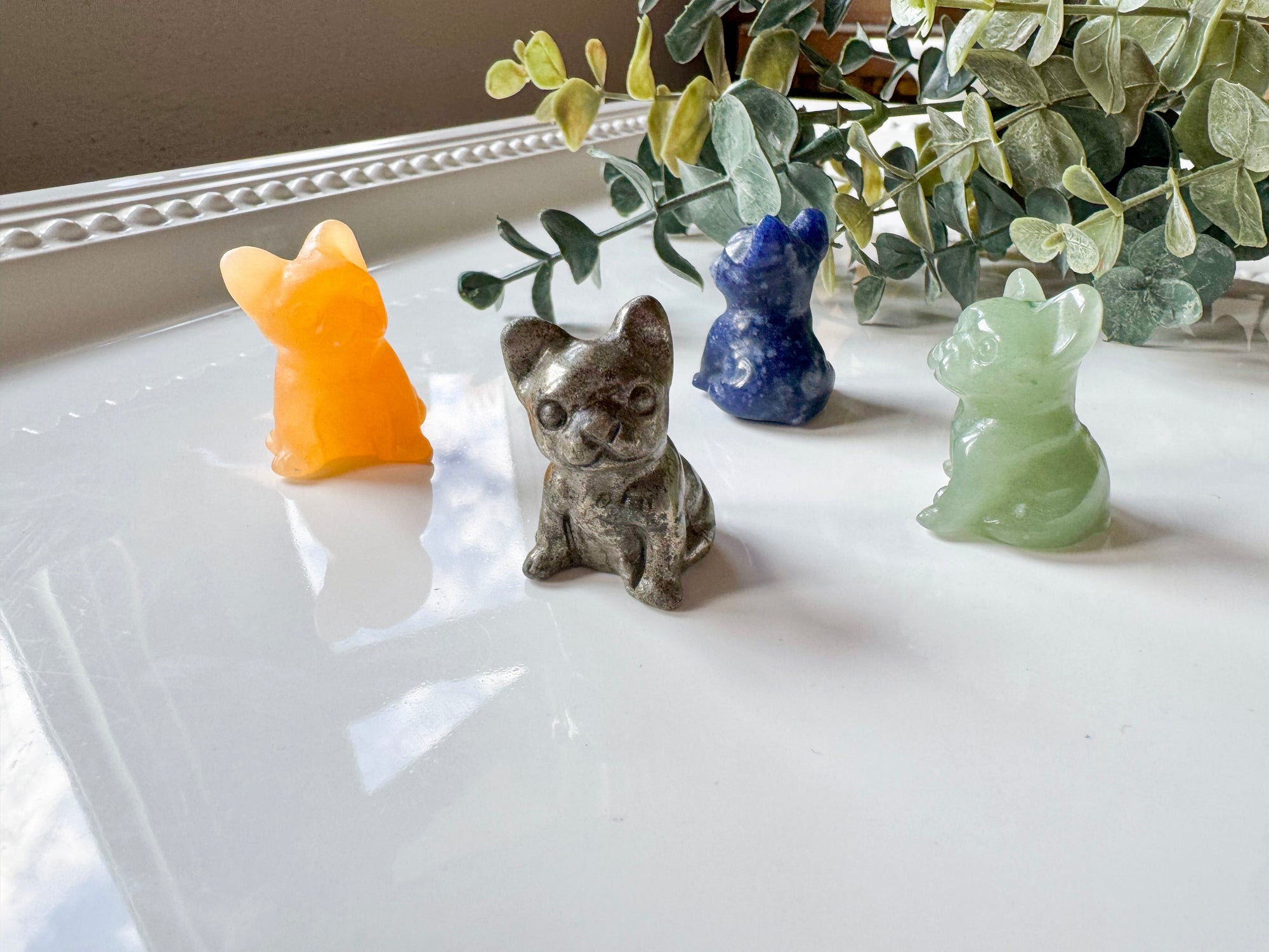 Mini French Bulldog Crystal Carving