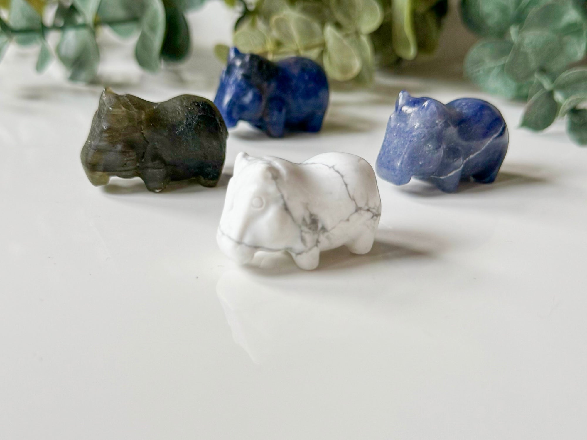 Mini Hippo Crystal Carving