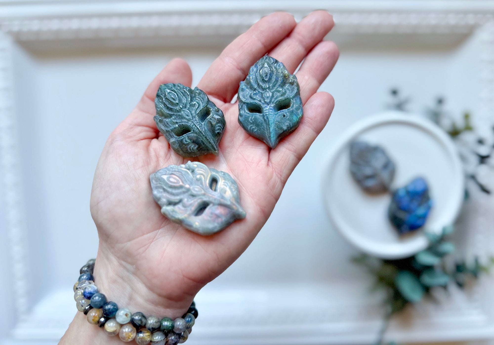 Mini Labradorite Mask Carving