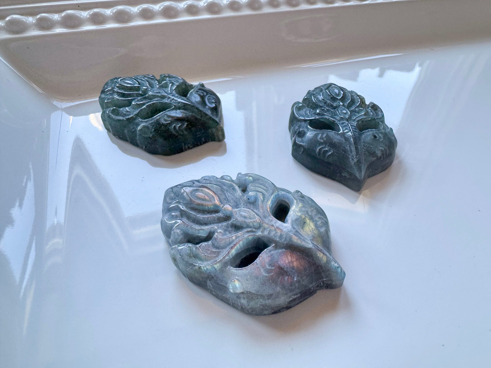 Mini Labradorite Mask Carving