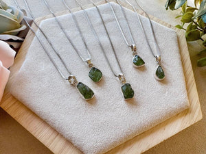 Moldavite Sterling Silver 925 Necklace