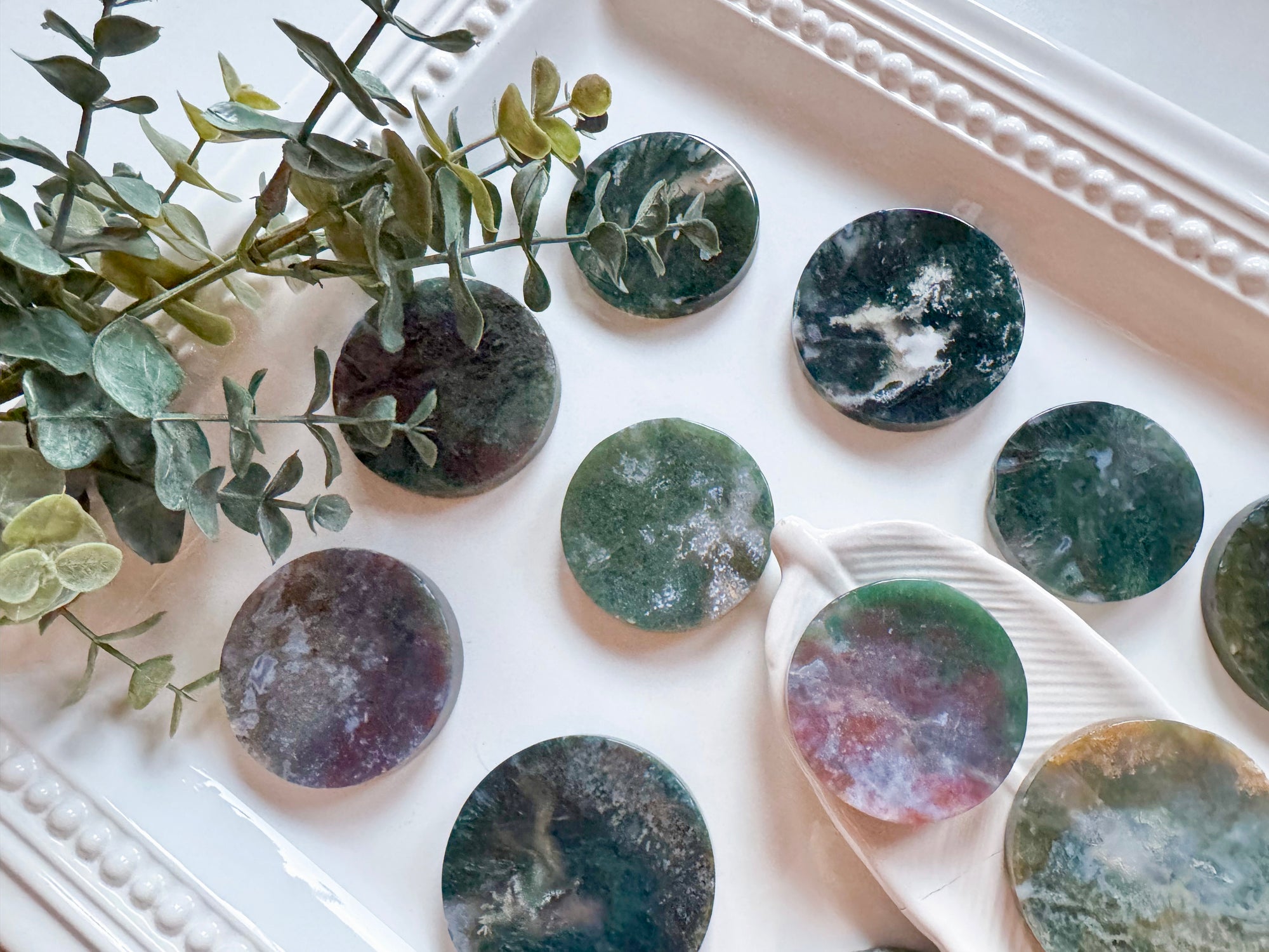 Moss Agate Round Plate