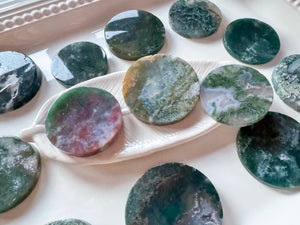 Moss Agate Round Plate