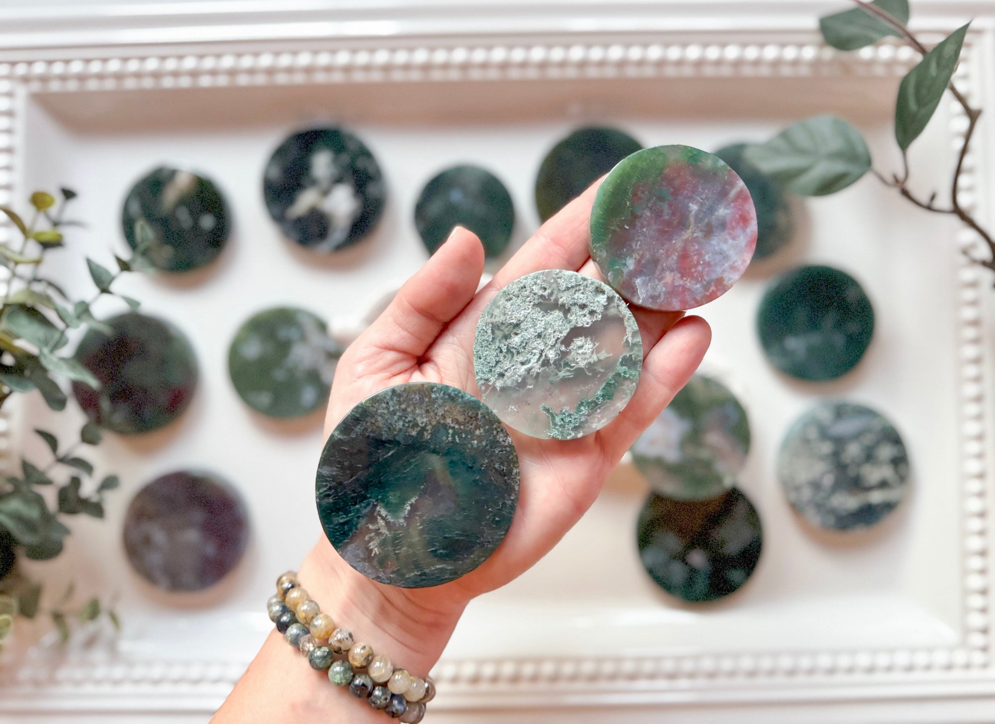 Moss Agate Round Plate