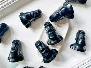 Obsidian Easter Island Moai Statue Carving