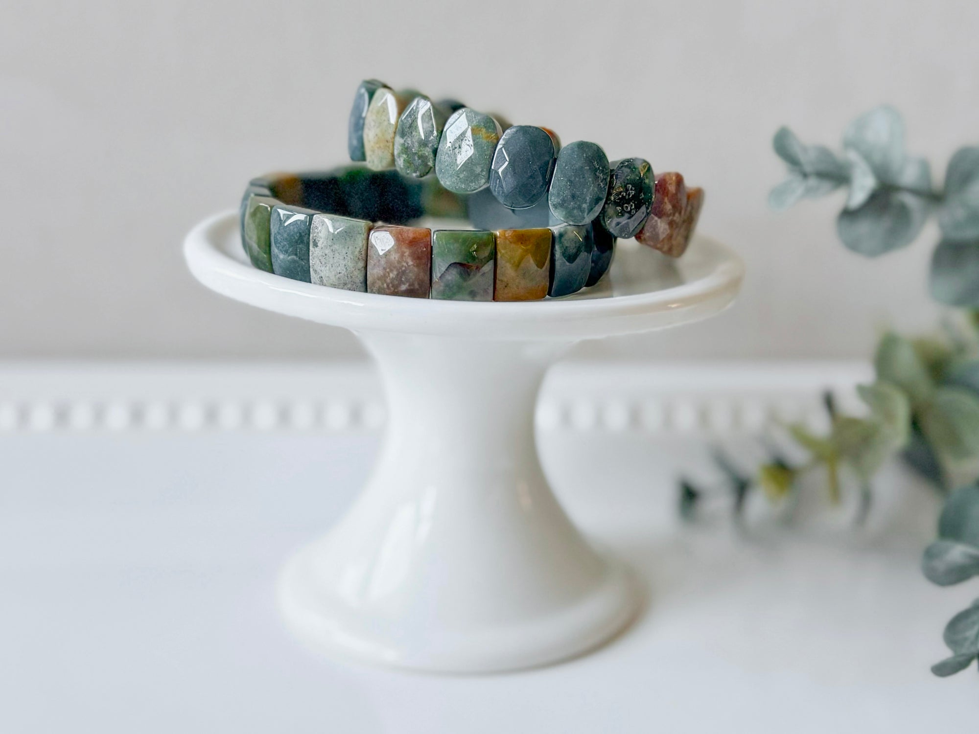 Ocean Jasper Faceted Bangle Bracelet