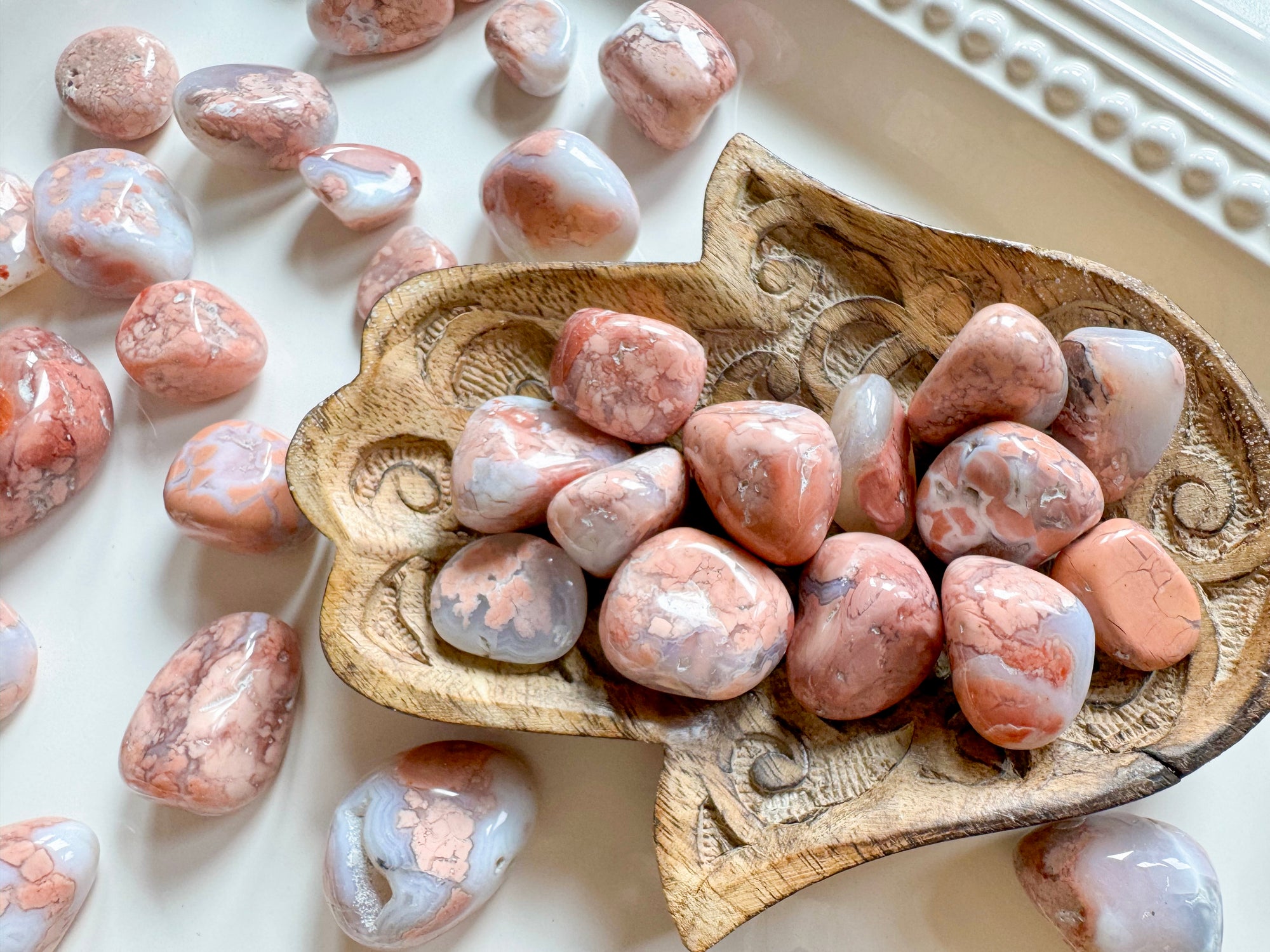 Pink Agate Tumbled Stone