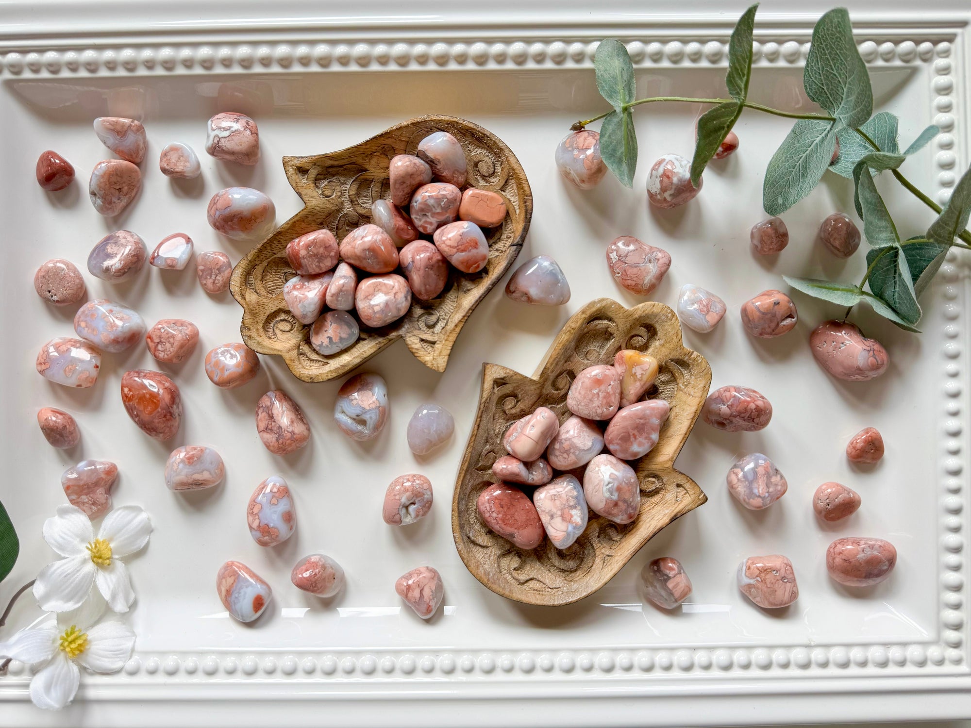 Pink Agate Tumbled Stone