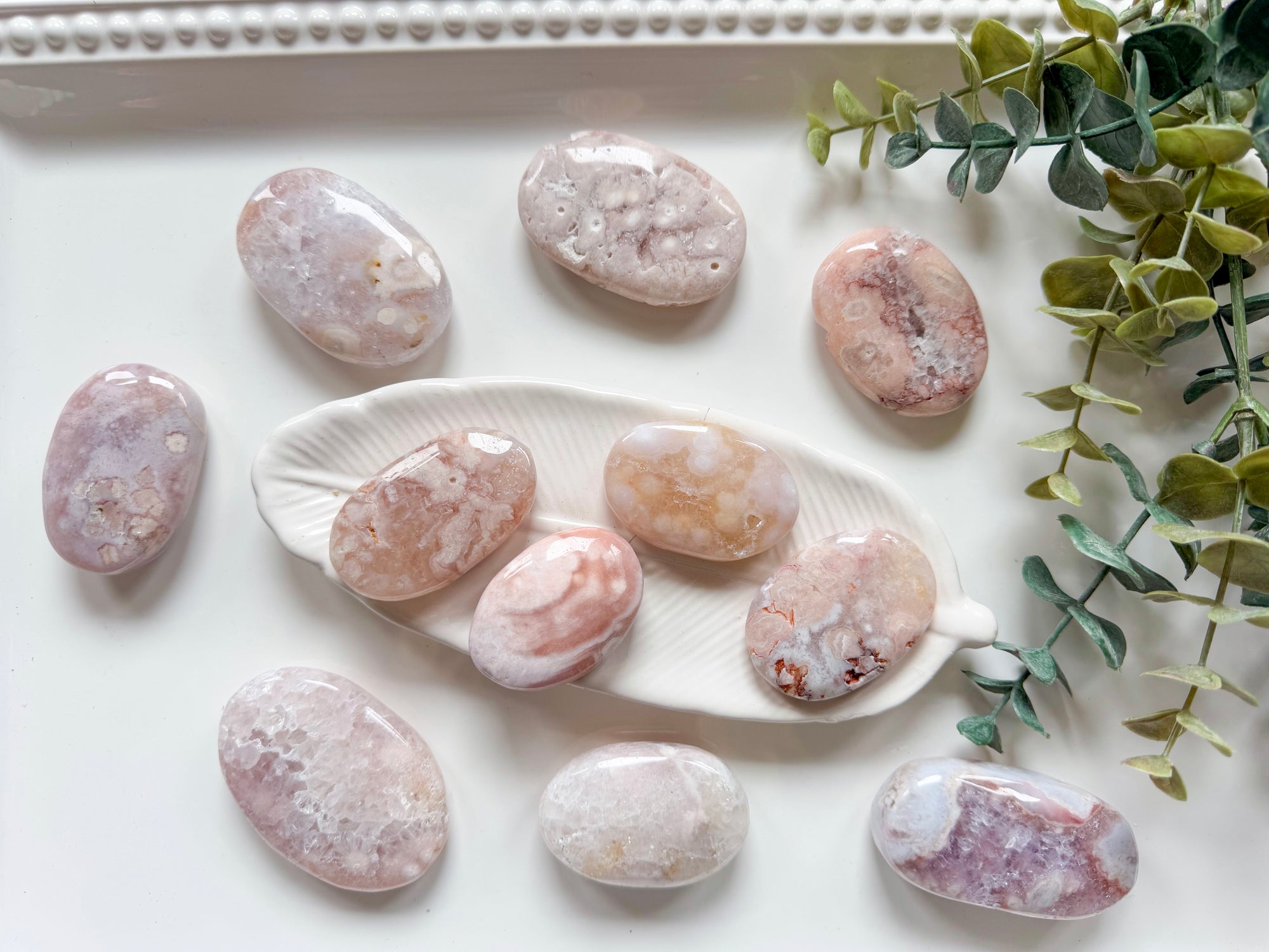 Pink Amethyst Palm Stones