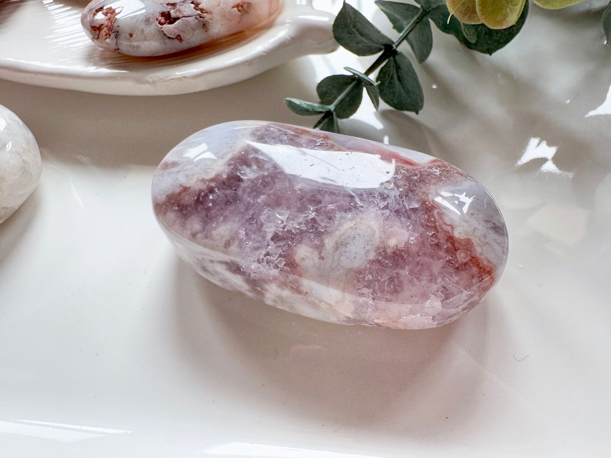 Pink Amethyst Palm Stones