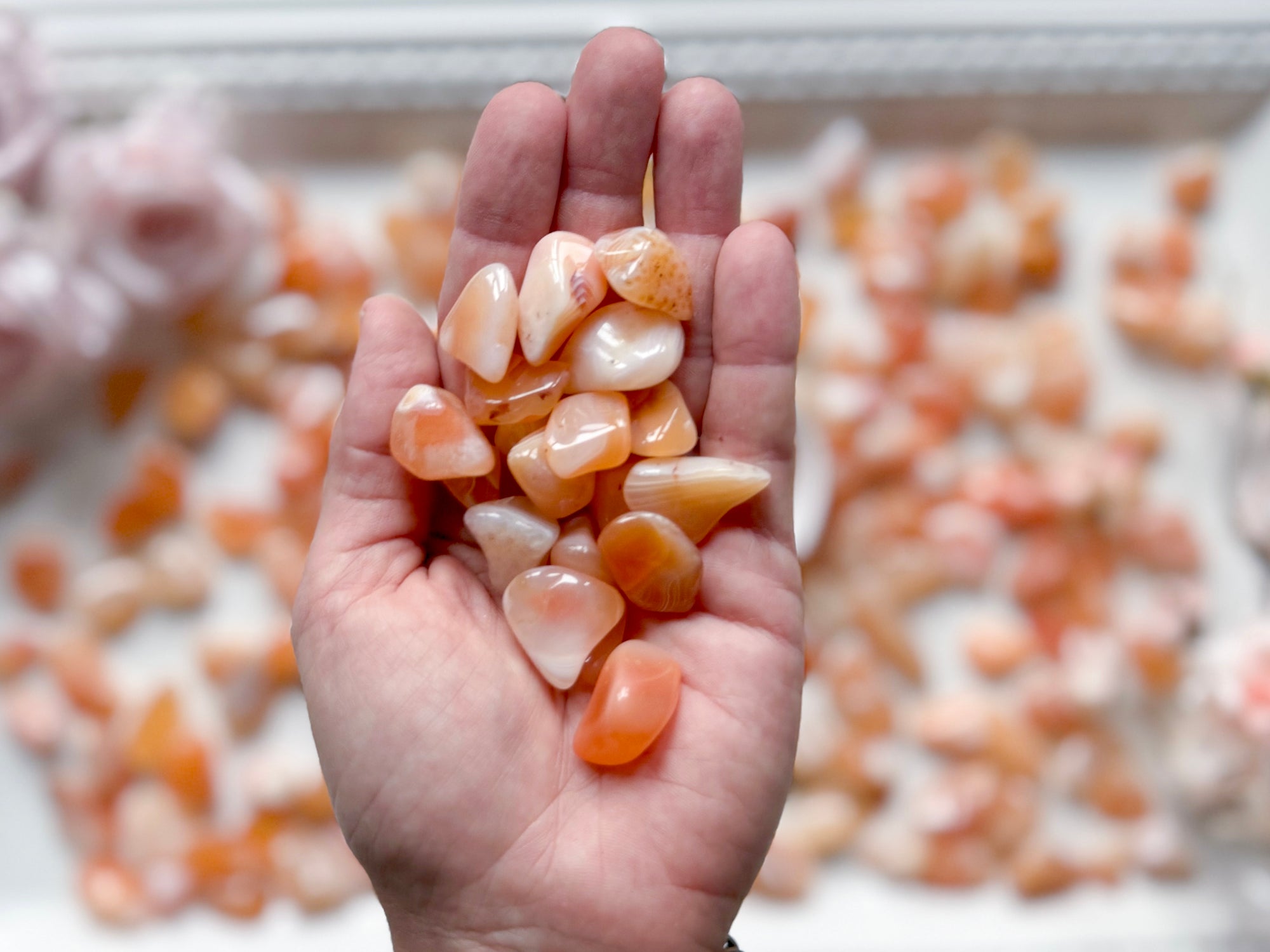 Pink Carnelian Tumbled Stone