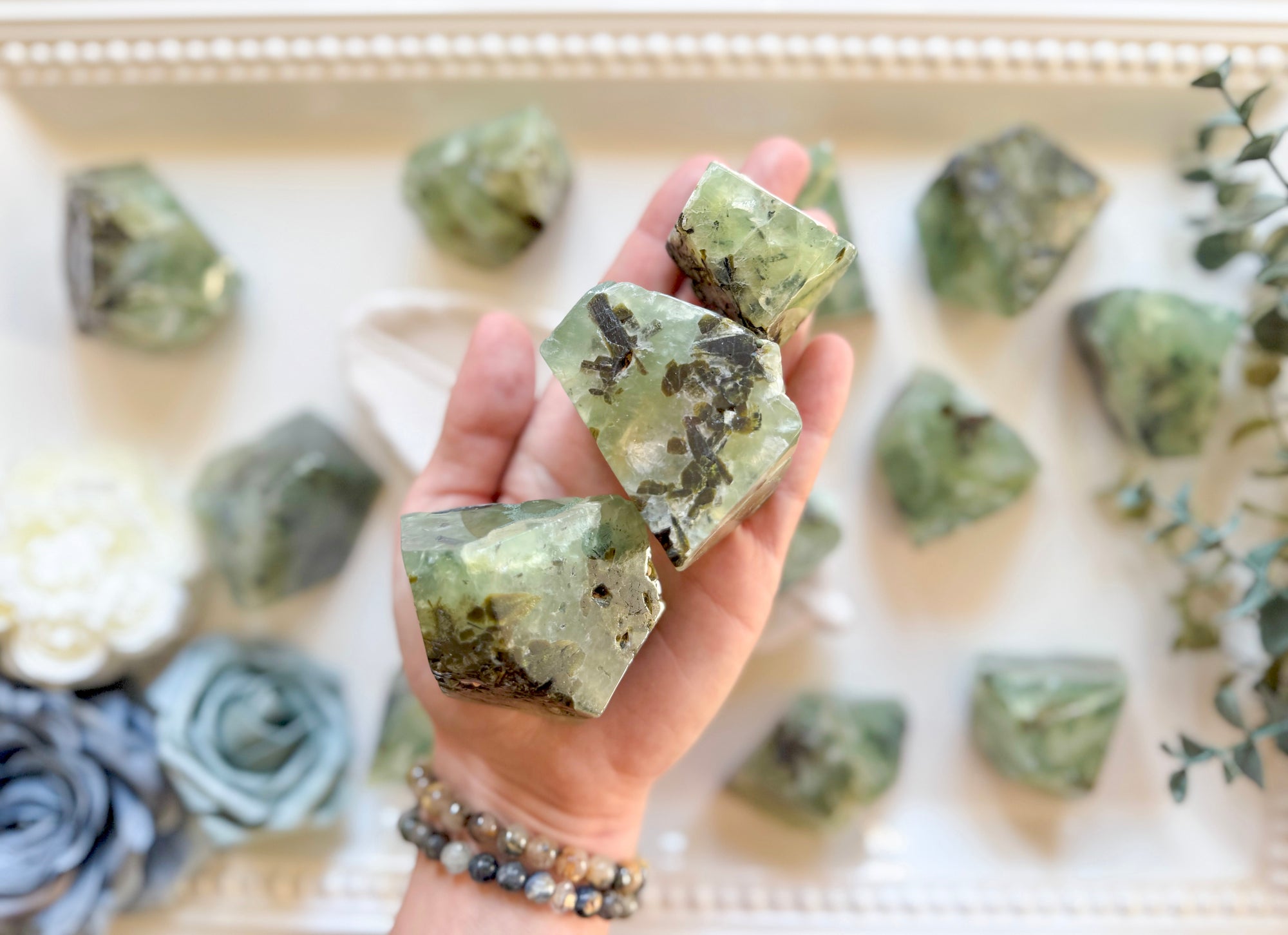 Prehnite Faceted Free Form