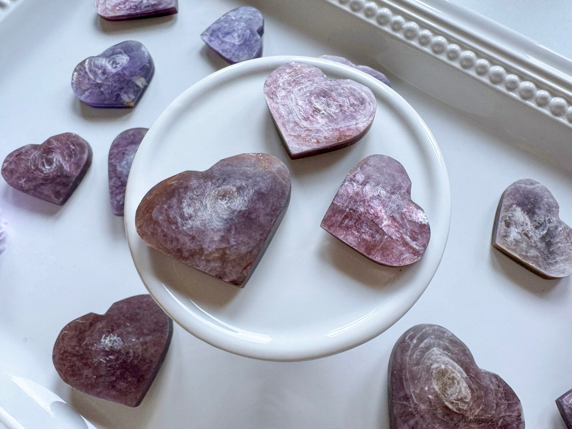 Purple Mica Lepidolite Heart