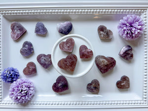 Purple Mica Lepidolite Heart