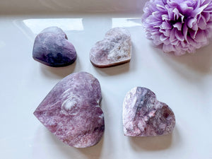 Purple Mica Lepidolite Heart