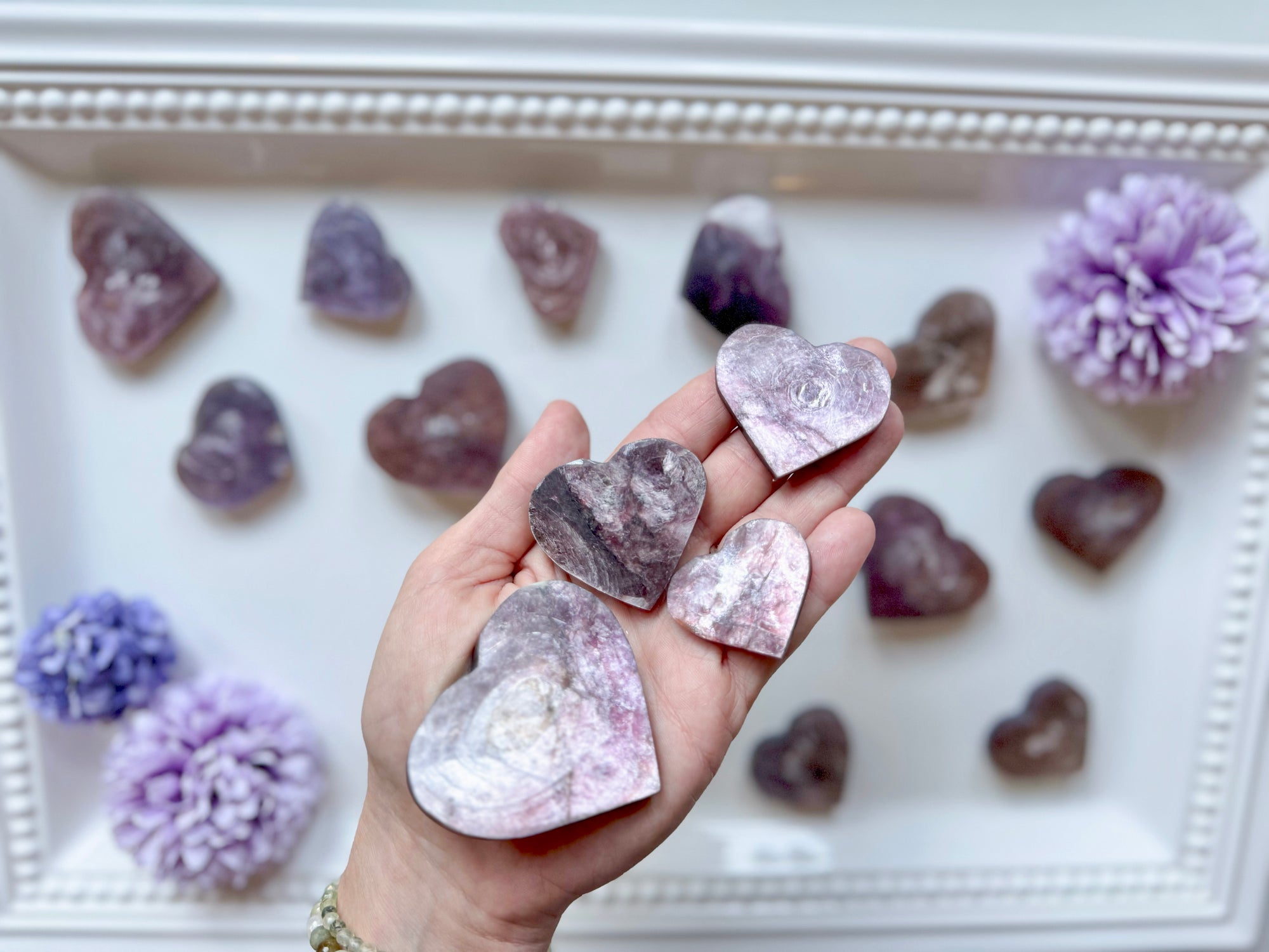 Purple Mica Lepidolite Heart