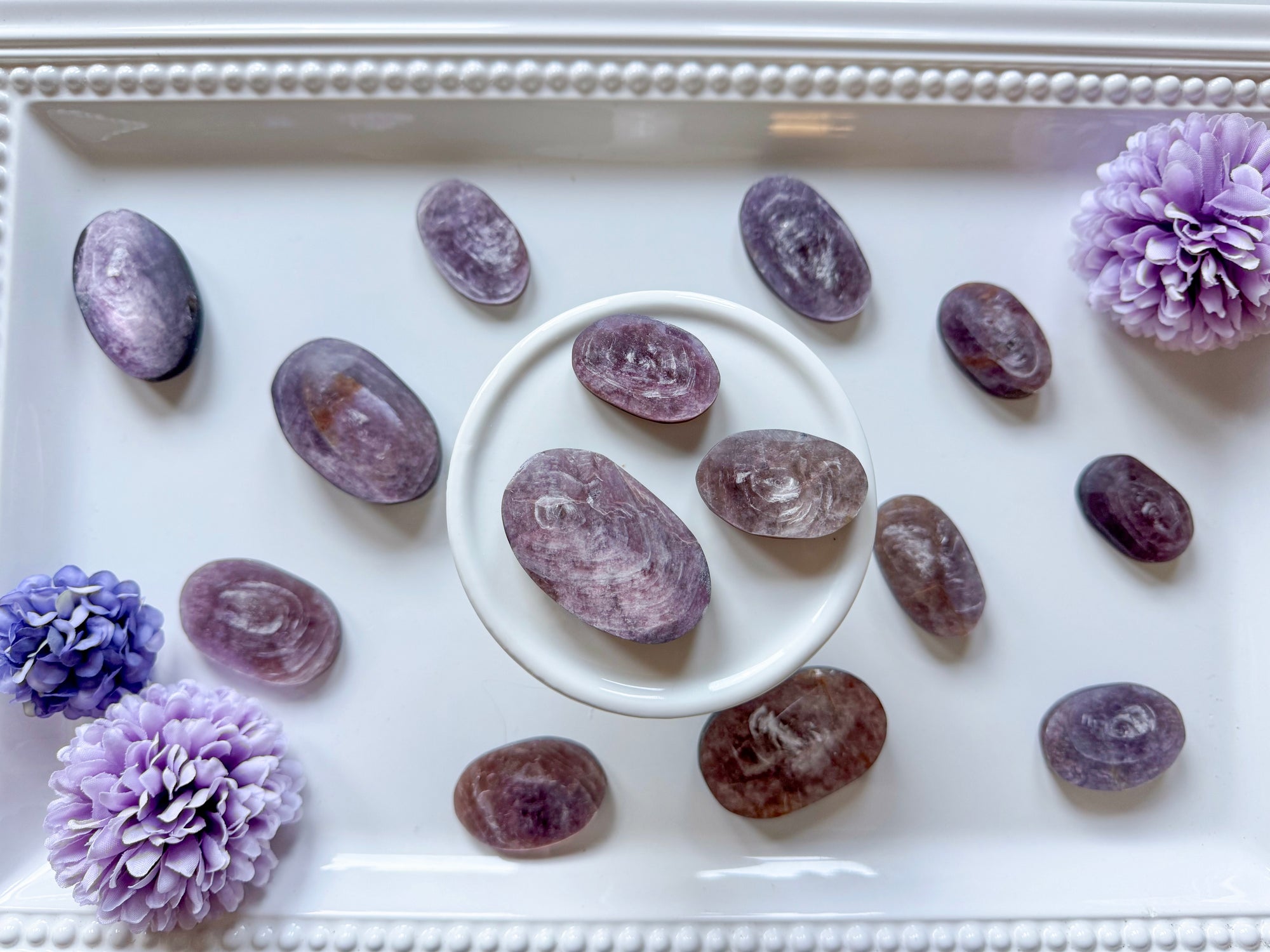 Purple Mica Lepidolite Palm Stone