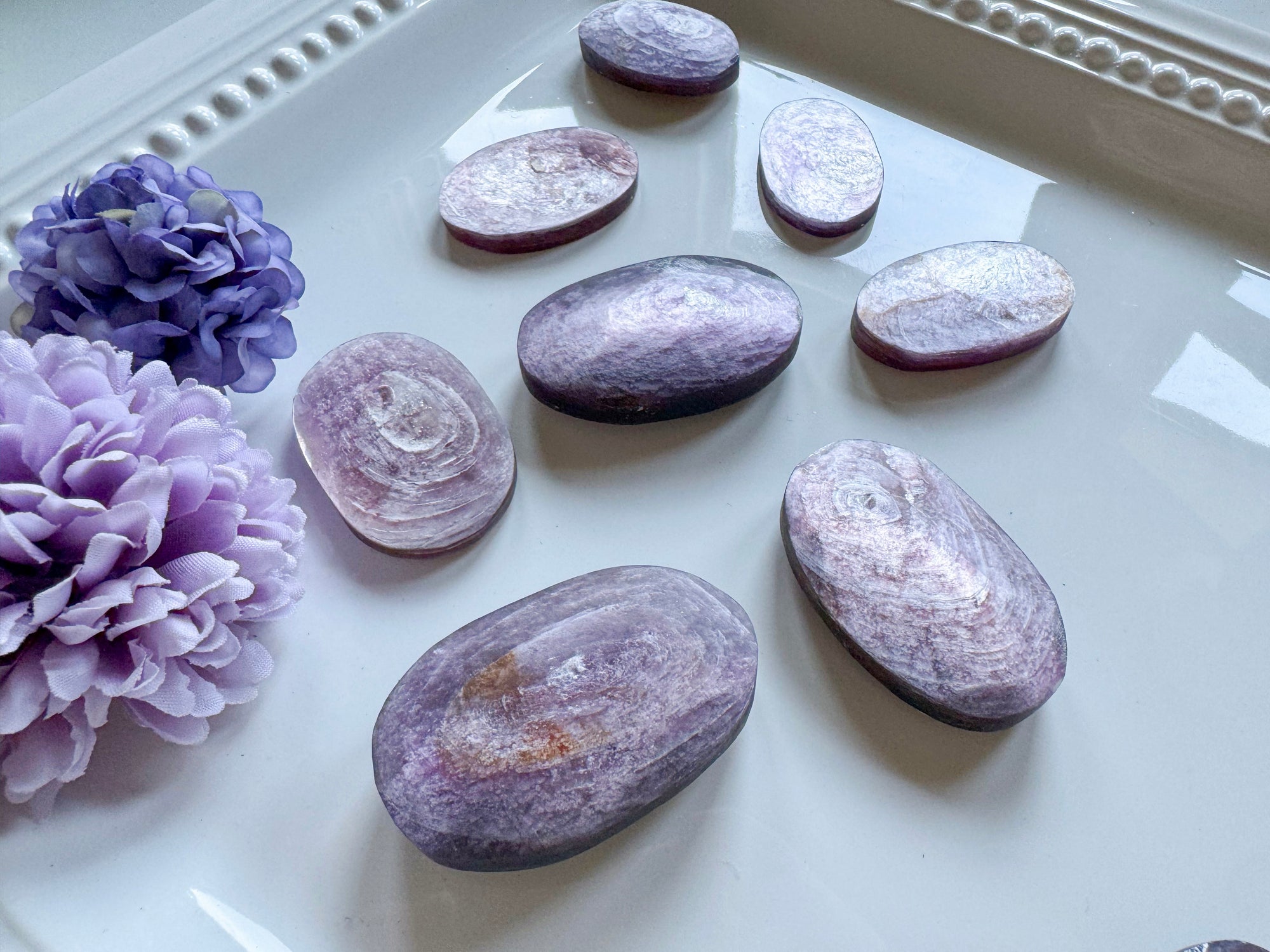 Purple Mica Lepidolite Palm Stone