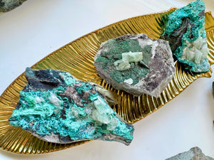 Rare Raw Malachite with Barite and Chrysocolla || Africa