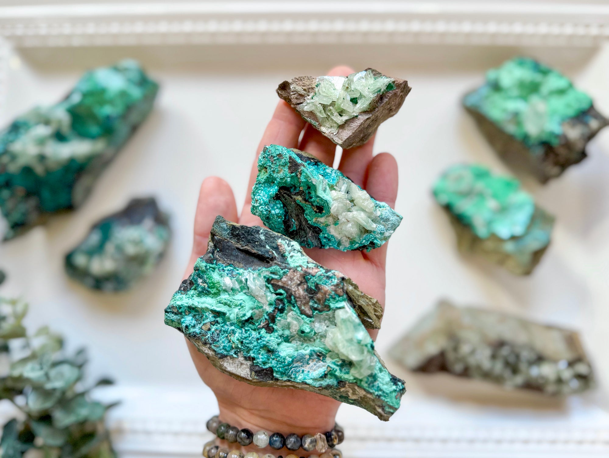 Rare Raw Malachite with Barite and Chrysocolla || Africa