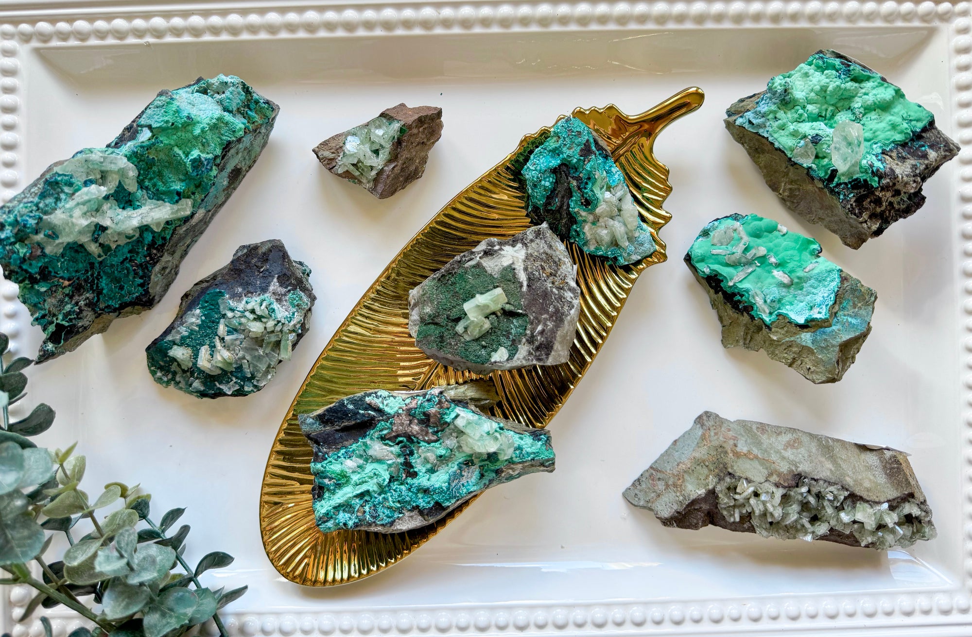 Rare Raw Malachite with Barite and Chrysocolla || Africa