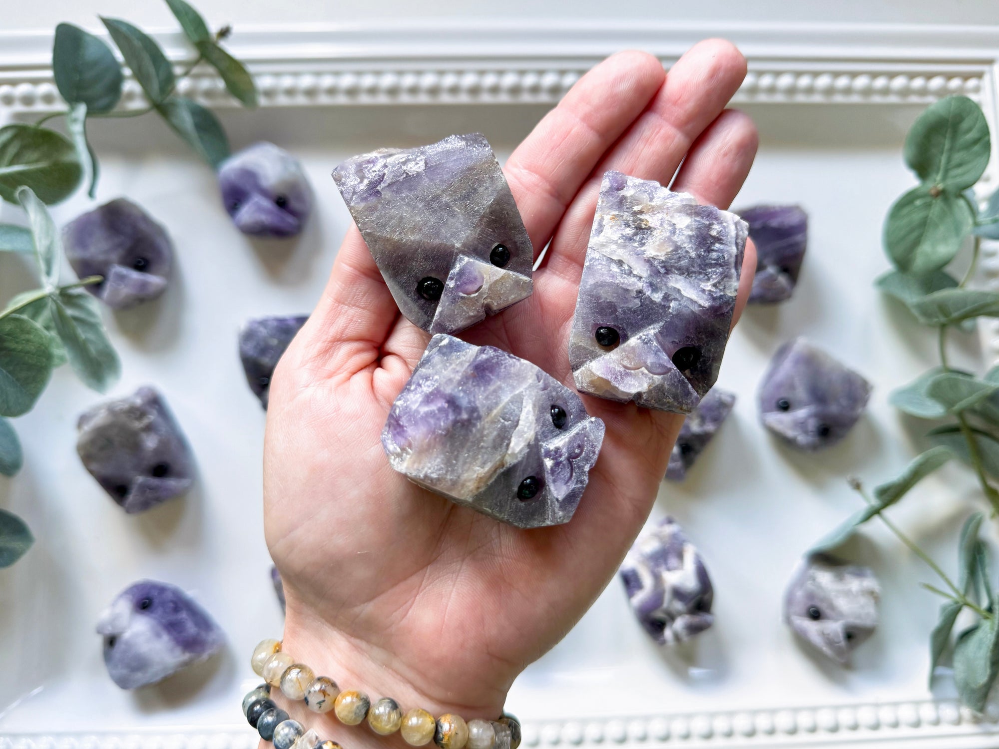 Raw Chevron Amethyst Cute Block Heads