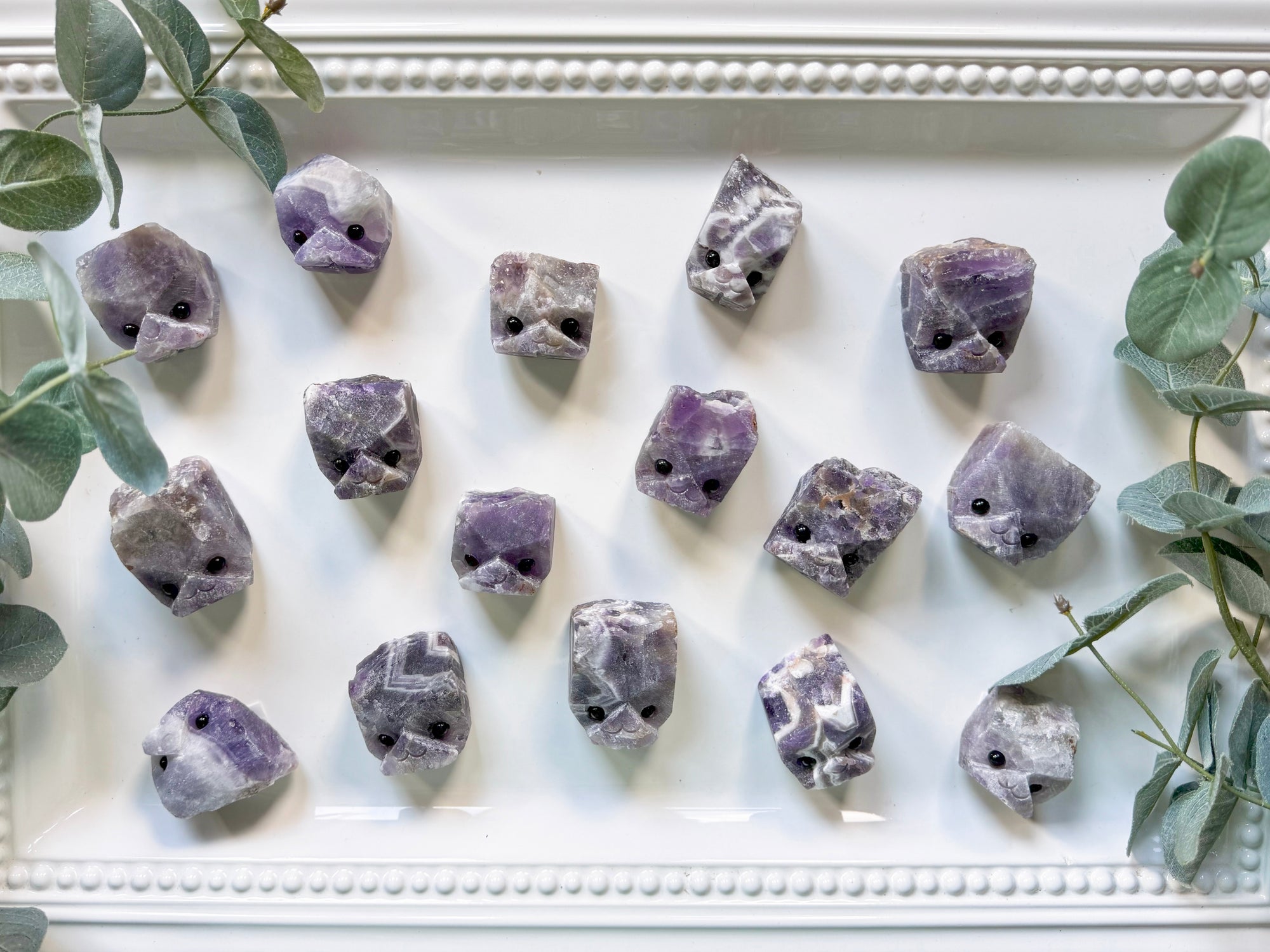 Raw Chevron Amethyst Cute Block Heads