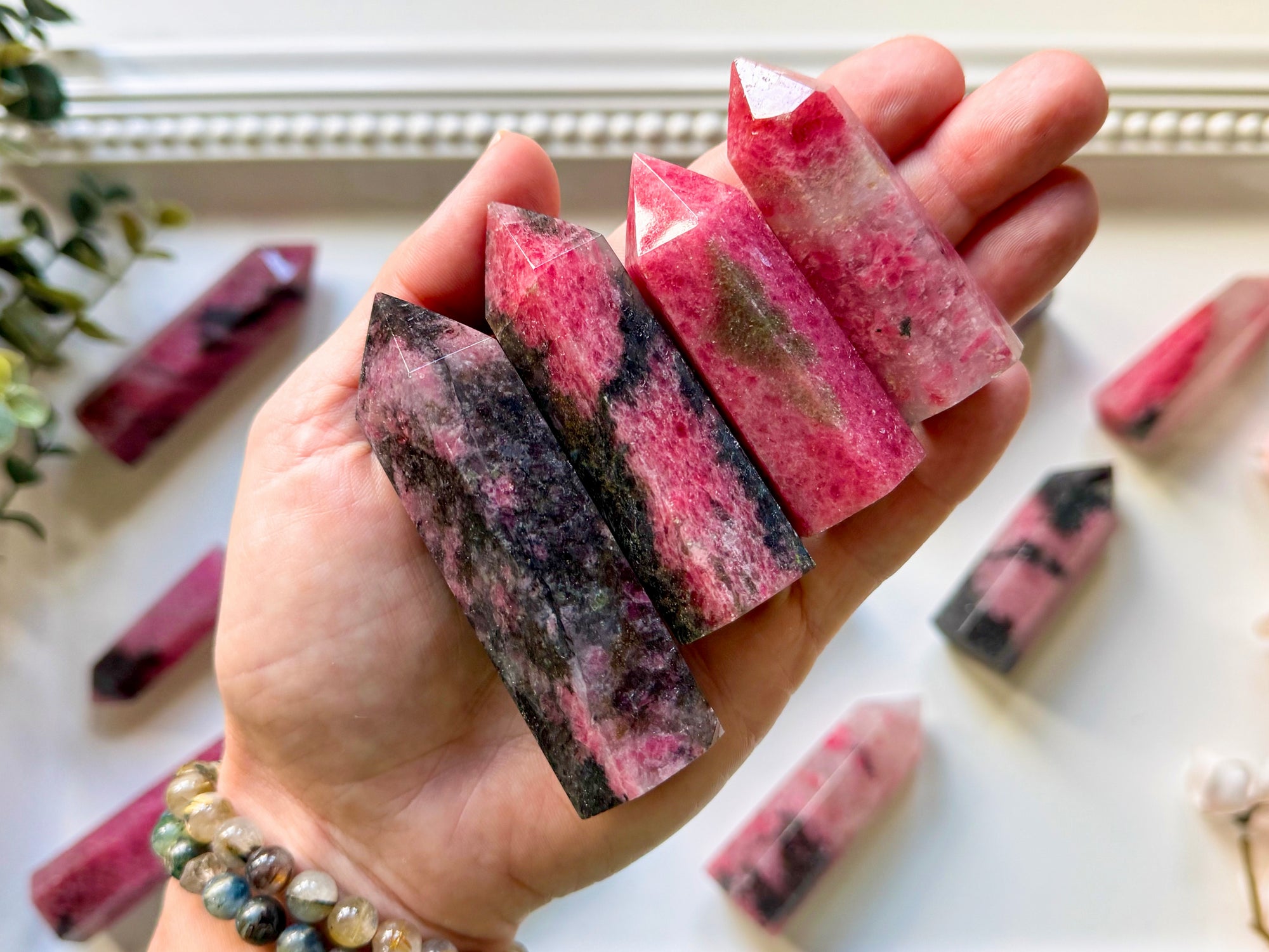 Rhodonite in Quartz Point || Madagascar