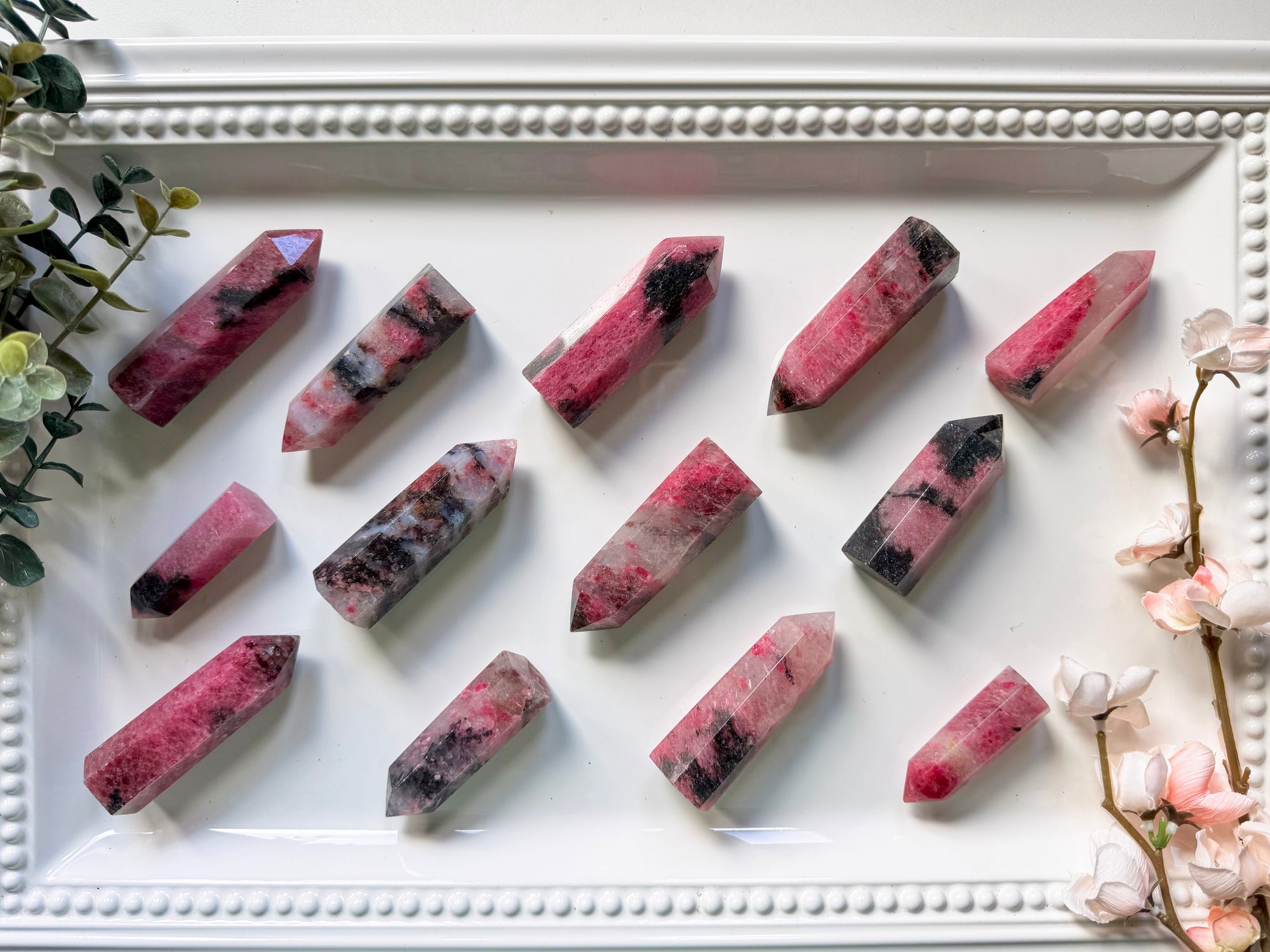 Rhodonite in Quartz Point || Madagascar